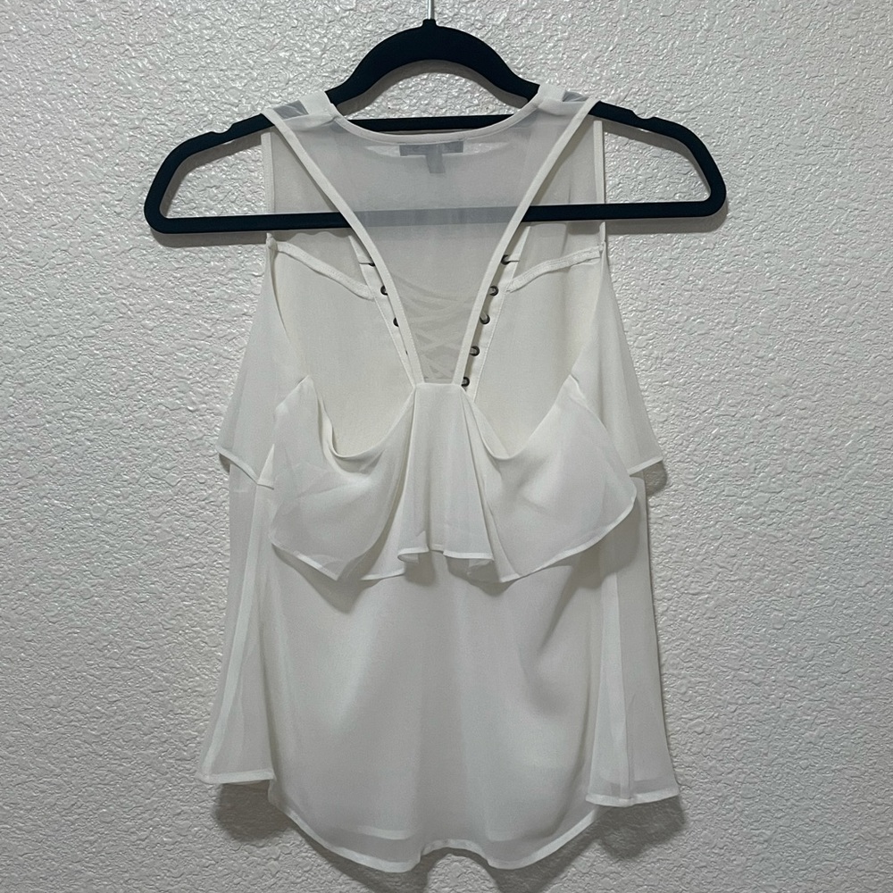 Lace-Up Front Ruffle Tank - Picture 4 of 4